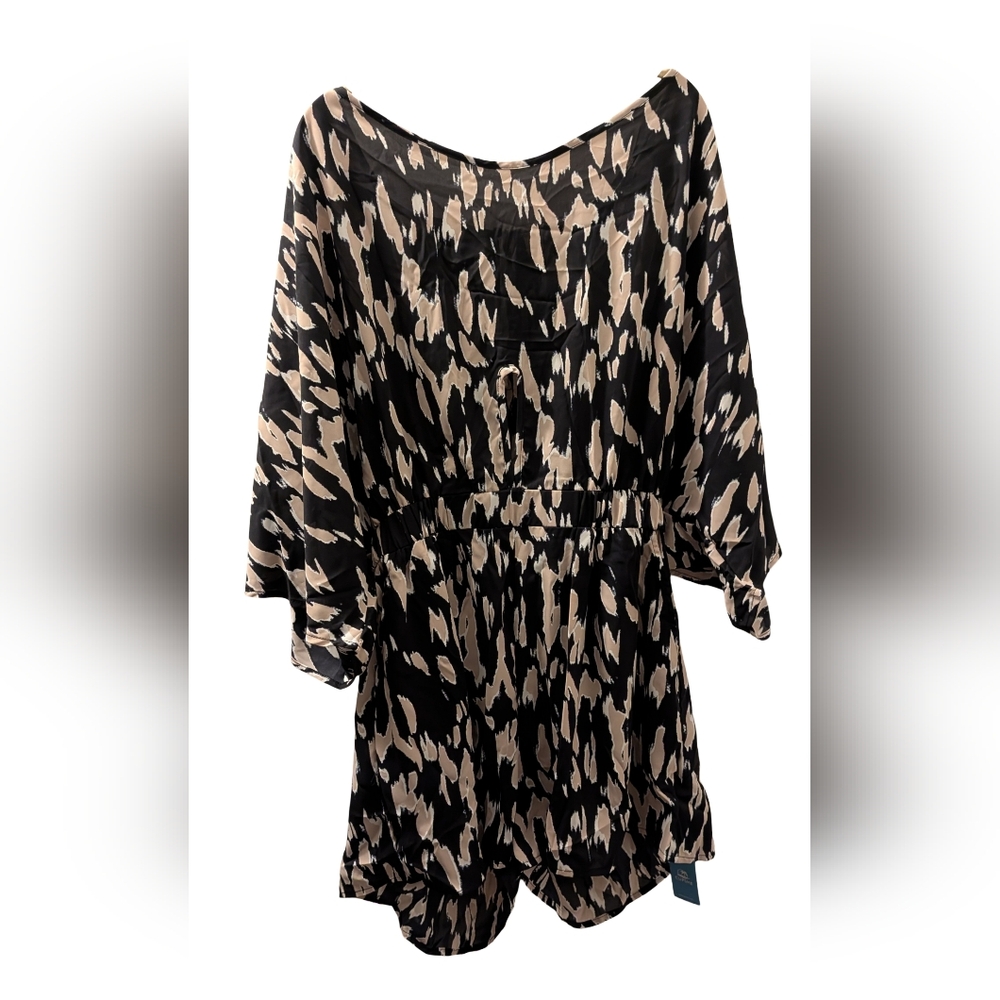 Cupshe Black and Cream Animal Print Dress
